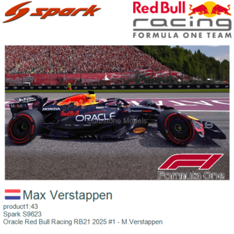 product1:43 | Spark S9623 | Oracle Red Bull Racing RB21 2025 #1 - M.Verstappen