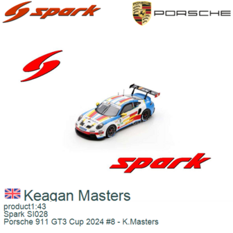 product1:43 | Spark SI028 | Porsche 911 GT3 Cup 2024 #8 - K.Masters 