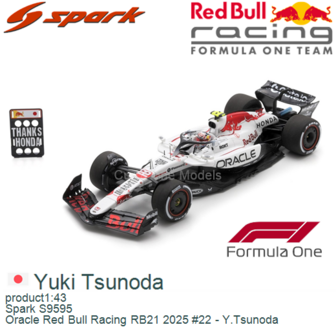 product1:43 | Spark S9595 | Oracle Red Bull Racing RB21 2025 #22 - Y.Tsunoda