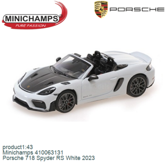 product1:43 | Minichamps 410063131 | Porsche 718 Spyder RS White 2023
