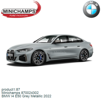 product1:87 | Minichamps 870024302 | BMW I4 E50 Grey Metallic 2022