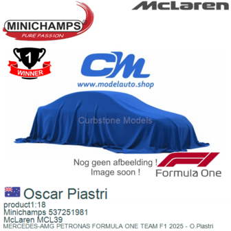 product1:18 | Minichamps 537251981 | McLaren MCL39 | MERCEDES-AMG PETRONAS FORMULA ONE TEAM F1 2025 - O.Piastri