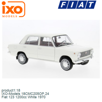 product1:18 | IXO-Models 18CMC205OP.24 | Fiat 123 1200cc White 1970