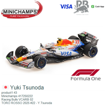 product1:43 | Minichamps 417250222 | Racing Bulls VCARB 02 | TORO ROSSO 2025 #22 - Y.Tsunoda