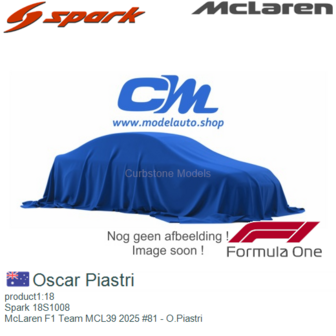 product1:18 | Spark 18S1008 | McLaren F1 Team MCL39 2025 #81 - O.Piastri