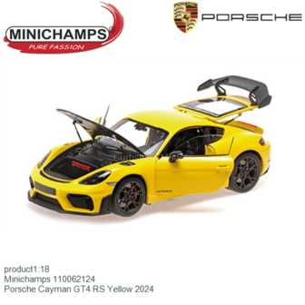 product1:18 | Minichamps 110062124 | Porsche Cayman GT4 RS Yellow 2024