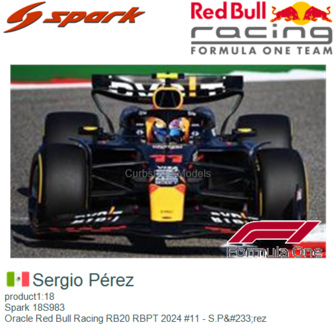 product1:18 | Spark 18S983 | Oracle Red Bull Racing RB20 RBPT 2024 #11 - S.P&amp;#233;rez