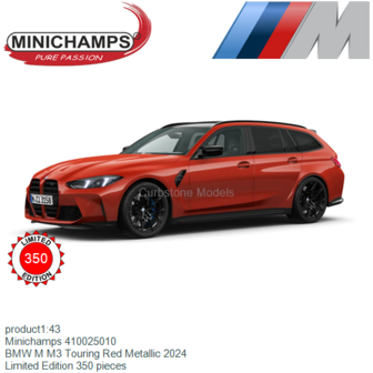 product1:43 | Minichamps 410025010 | BMW M M3 Touring Red Metallic 2024