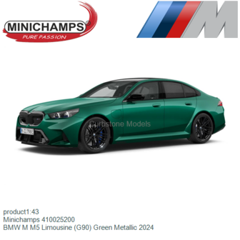 product1:43 | Minichamps 410025200 | BMW M M5 Limousine (G90) Green Metallic 2024