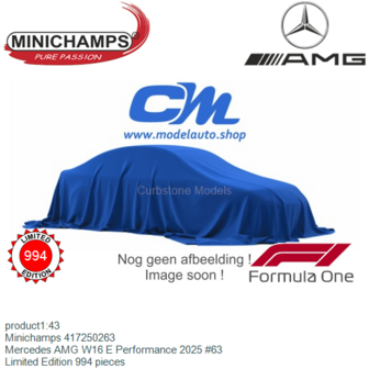 product1:43 | Minichamps 417250263 | Mercedes AMG W16 E Performance 2025 #63