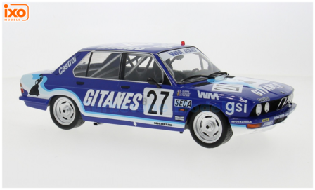product1:18 | IXO-Models 18RMC183B.22 | BMW 520i (E28) | Gitanes 1982 #27 - H.Regout - A.Peltier - A.Cudini