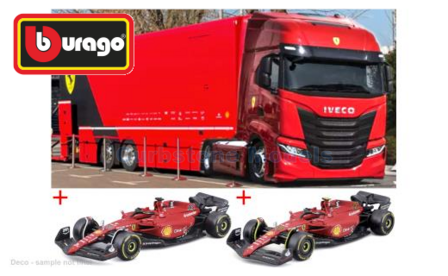 product1:43 | Bburago 18-36867 | Ferrari IVECO S-Way 570 2023 #16 #55 - C.Sainz - C.Leclerc