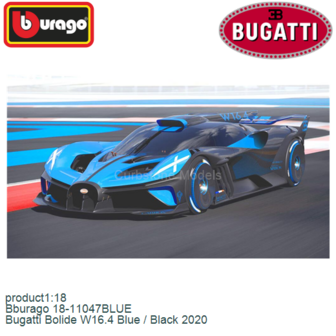product1:18 | Bburago 18-11047BLUE | Bugatti Bolide W16.4 Blue / Black 2020