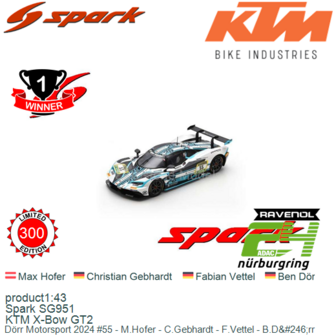 product1:43 | Spark SG951 | KTM X-Bow GT2 | D&ouml;rr Motorsport 2024 #55 - M.Hofer - C.Gebhardt - F.Vettel - B.D&amp;#246;rr