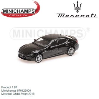 Product 1:87 | Minichamps 870123000 | Maserati Ghibli Zwart 2018