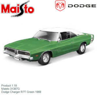 Product 1:18 | Maisto 31387G | Dodge Charger R?T Green 1969