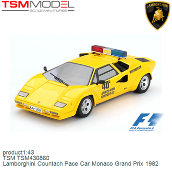 product1:43 | TSM TSM430860 | Lamborghini Countach Pace Car Monaco Grand Prix 1982