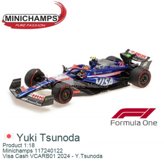 Product 1:18 | Minichamps 117240122 | Visa Cash VCARB01 2024 - Y.Tsunoda