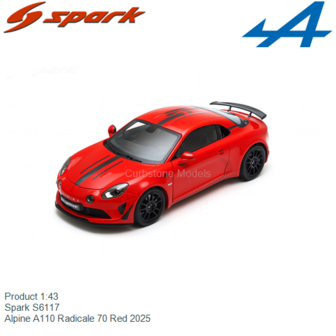 Product 1:43 | Spark S6117 | Alpine A110 Radicale 70 Red 2025