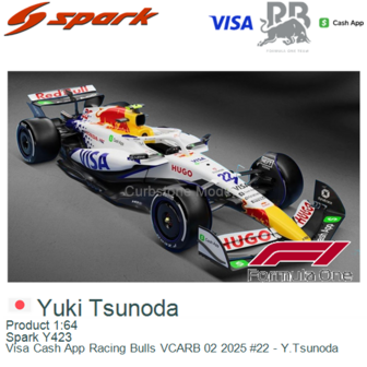 Product 1:64 | Spark Y423 | Visa Cash App Racing Bulls VCARB 02 2025 #22 - Y.Tsunoda