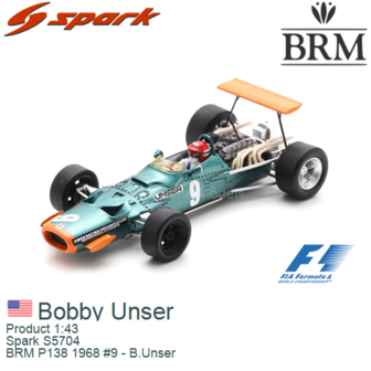 Product 1:43 | Spark S5704 | BRM P138 1968 #9 - B.Unser
