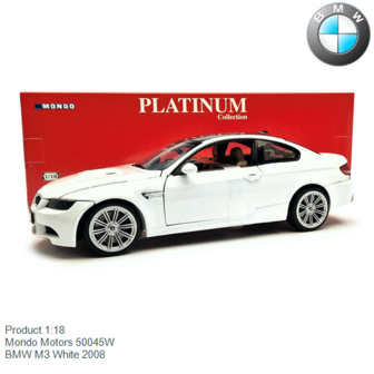 Product 1:18 | Mondo Motors 50045W | BMW M3 White 2008