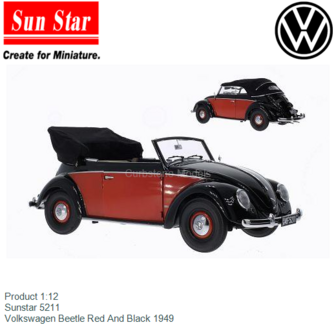 Product 1:12 | Sunstar 5211 | Volkswagen Beetle Red And Black 1949
