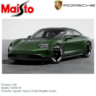 Product 1:64 | Maisto 15700-04 | Porsche Taycan Turbo S Dark Metallic Green