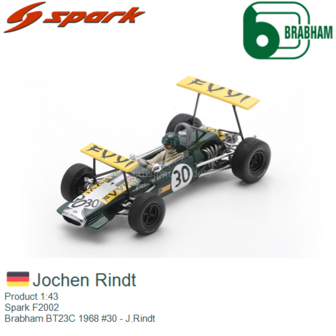 Product 1:43 | Spark F2002 | Brabham BT23C 1968 #30 - J.Rindt