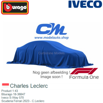 Product 1:43 | Bburago 18-36847 | Iveco S-Way 570 | Scuderia Ferrari 2023 - C.Leclerc