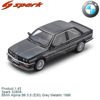 Product 1:43 | Spark S2808 | BMW Alpina B6 3.5 (E30) Grey Metallic 1986