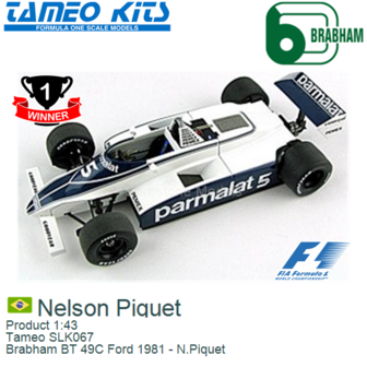 Product 1:43 | Tameo SLK067 | Brabham BT 49C Ford 1981 - N.Piquet