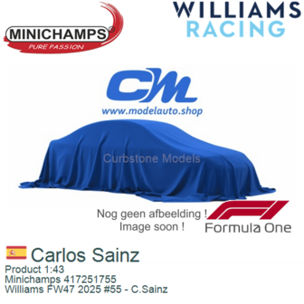 Product 1:43 | Minichamps 417251755 | Williams FW47 2025 #55 - C.Sainz