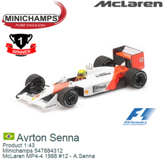 Product 1:43 | Minichamps 547884312 | McLaren MP4-4 1988 #12 - A.Senna