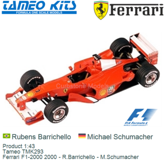 Product 1:43 | Tameo TMK293 | Ferrari F1-2000 2000 - R.Barrichello - M.Schumacher