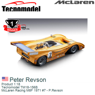 Product 1:18 | Tecnomodel TM18-156B | McLaren Racing M8F 1971 #7 - P.Revson