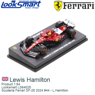 Product 1:64 | Looksmart LS64025 | Scuderia Ferrari SF-25 2024 #44 - L.Hamilton