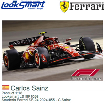 Product 1:18 | Looksmart LS18F1056 | Scuderia Ferrari SF-24 2024 #55 - C.Sainz