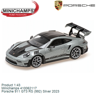 Product 1:43 | Minichamps 410062117 | Porsche 911 GT3 RS (992) Silver 2023