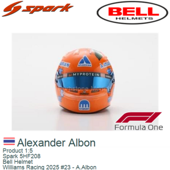 Product 1:5 | Spark 5HF208 | Bell Helmet | Williams Racing 2025 #23 - A.Albon