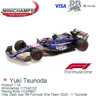 Product 1:18 | Minichamps 117240122 | Racing Bulls VCARB01 | Visa Cash App RB Formula One Team 2024 - Y.Tsunoda