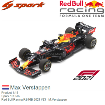 Product 1:18 | Spark 18S582 | Red Bull Racing RB16B 2021 #33 - M.Verstappen
