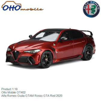 Product 1:18 | Otto Mobile OT402 | Alfa Romeo Giulia GTAM Rosso GTA Red 2020