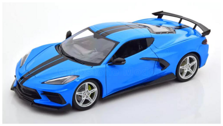 Product 1:18 | Maisto 31455BLUE | Chevrolet Corvette C8 High Wing Rapid Blue 2020