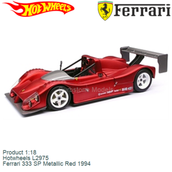 Product 1:18 | Hotwheels L2975 | Ferrari 333 SP Metallic Red 1994
