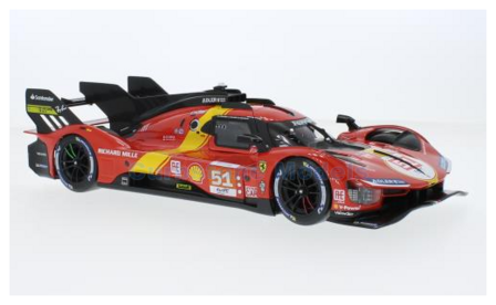 Product 1:18 | Bburago 18-16301 | Ferrari 499P Hypercar | AF-Corse 2023 #51 - J.Calado - A.Giovinazzi - A.Pier Guidi