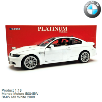Product 1:18 | Mondo Motors 50045W | BMW M3 White 2008