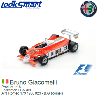 Product 1:18 | Looksmart LSAR09 | Alfa Romeo 179 1980 #23 - B.Giacomelli