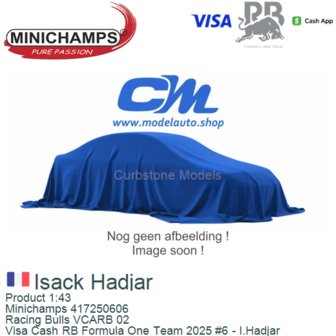 Product 1:43 | Minichamps 417250606 | Racing Bulls VCARB 02 | Visa Cash RB Formula One Team 2025 #6 - I.Hadjar