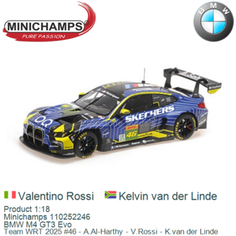 Product 1:18 | Minichamps 110252246 | BMW M4 GT3 Evo | Team WRT 2025 #46 - A.Al-Harthy - V.Rossi - K.van der Linde
